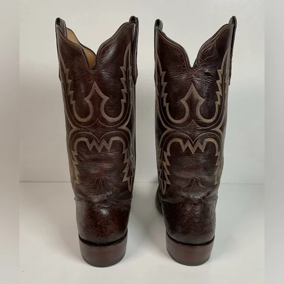 Rios Of Mercedes Tobacco Brown Ostrich Cowboy Boots Men’s 8.5 B | Women’s 9.5 - Picture 8 of 16